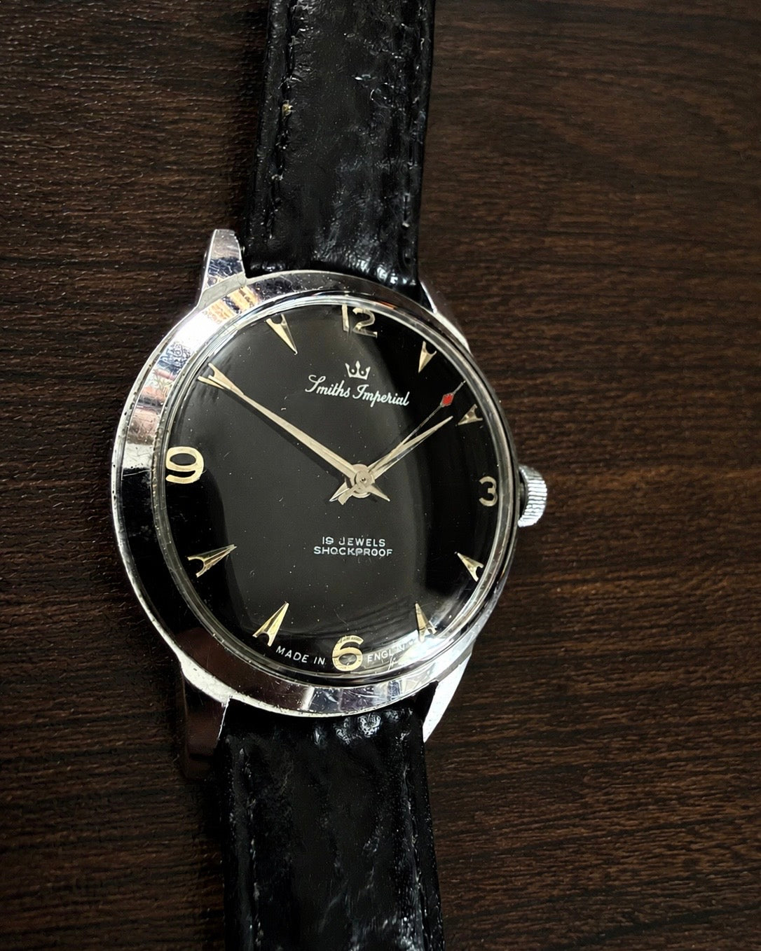 【希少ブラックダイヤル】Smiths Imperial I201｜1958年頃製｜19石 Cal.100｜英国製｜手巻き