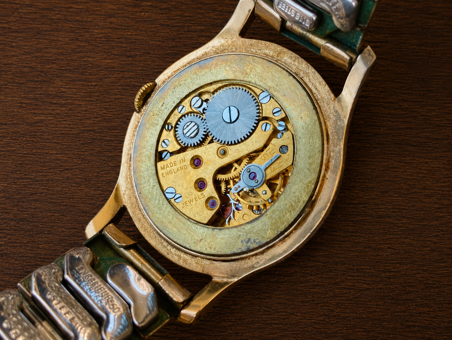 【美品・純正エクスパンダーブレス】Smiths De Luxe｜1950年代頃｜15石 Cal.300｜英国製｜手巻き