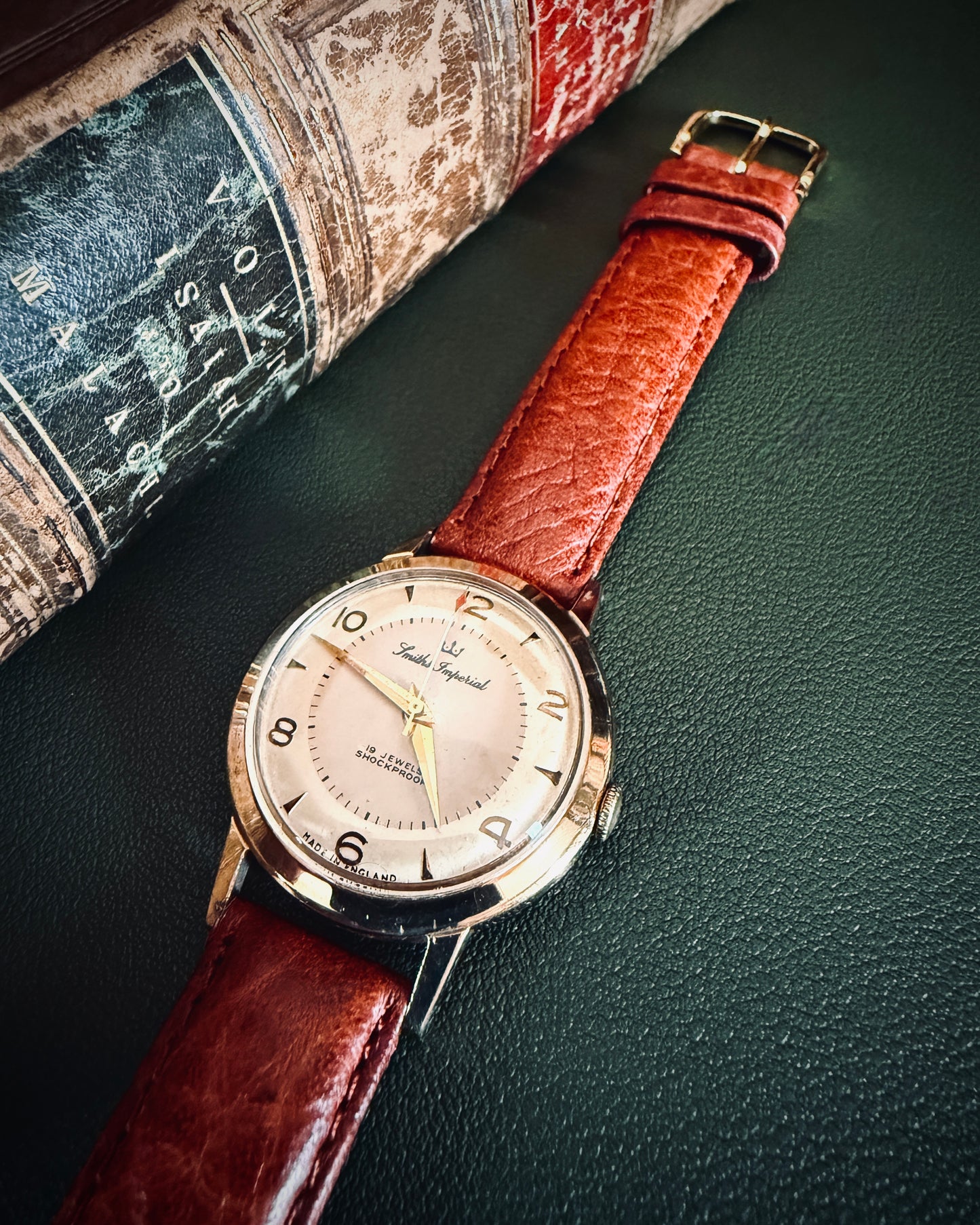 美品｜9金無垢｜Smiths Imperial｜Cal.100 19石｜Dennisonケース｜英国製 手巻き