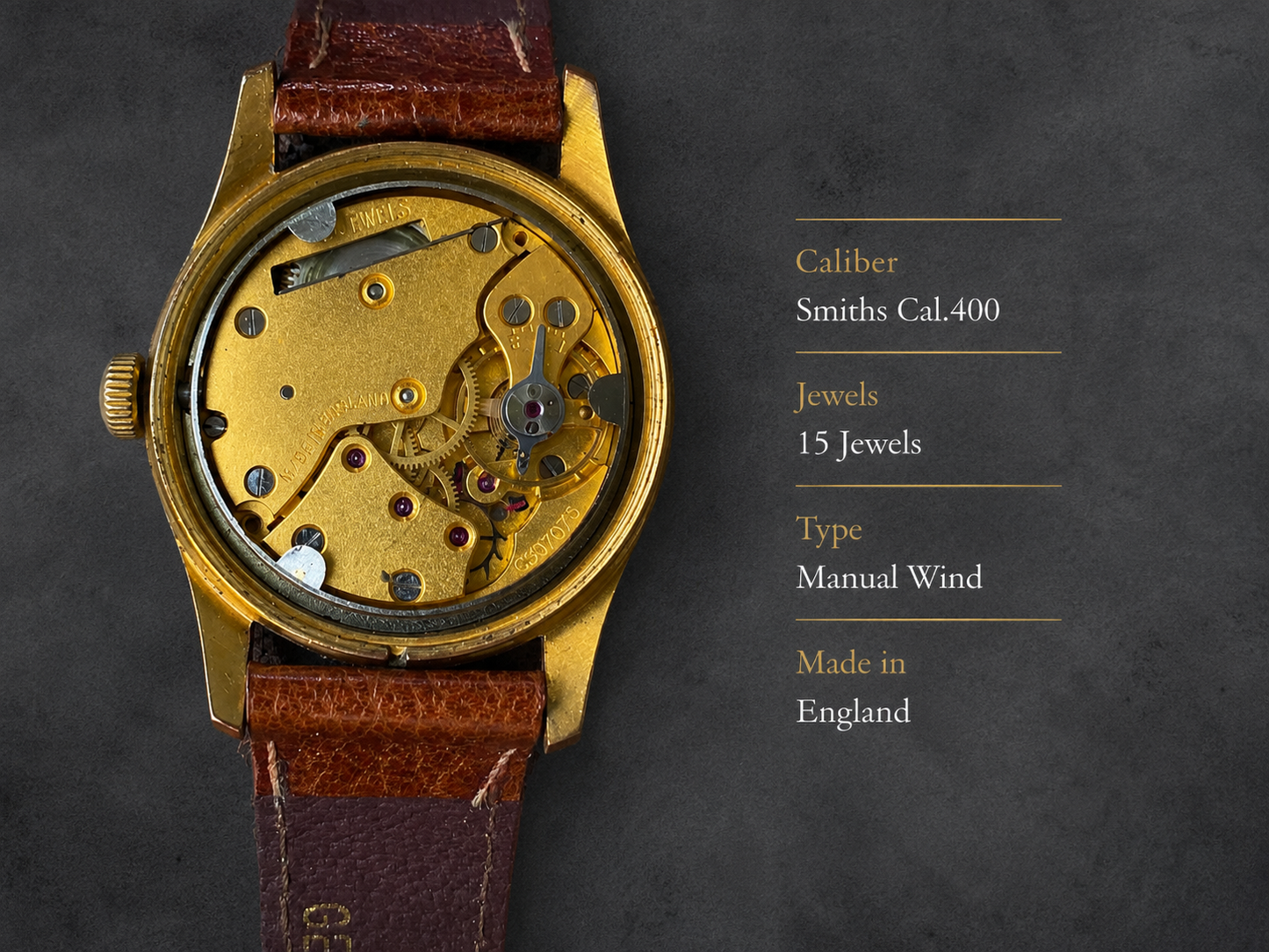 【美品・レア個体】Smiths De Luxe｜1957年製｜L.O.O.M.贈呈時計｜フリーメイソン｜15石 Cal.400｜英国製｜機械式時計