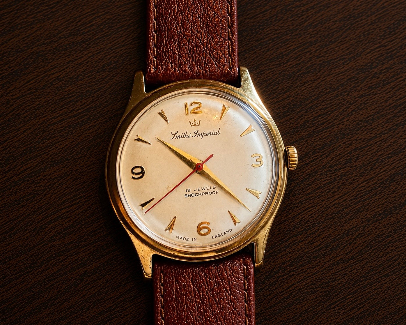 【美品・9ct無垢金】Smiths Imperial｜1962年頃製｜19石 Cal.100｜Dennisonケース｜英国製｜手巻き