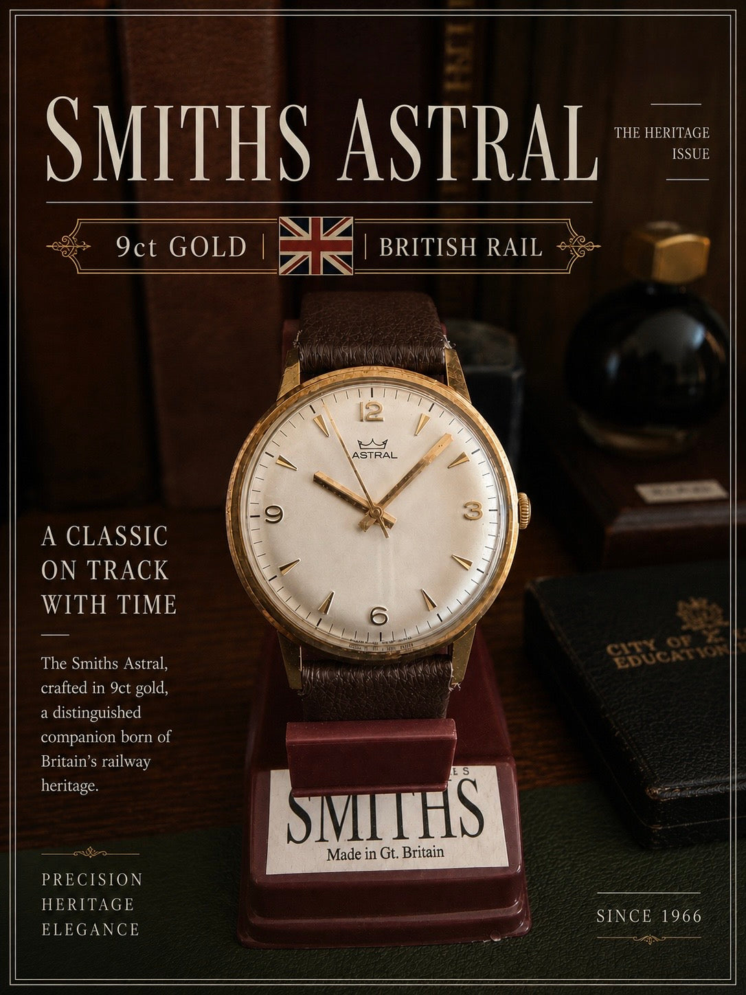 【美品・9金無垢】 Smiths Astral 《 英国鉄道 》｜王冠ロゴ｜英国製｜17石｜