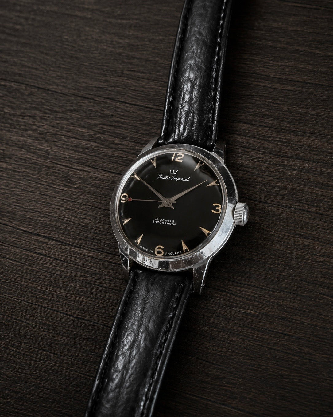 【希少ブラックダイヤル】Smiths Imperial I201｜1958年頃製｜19石 Cal.100｜英国製｜手巻き