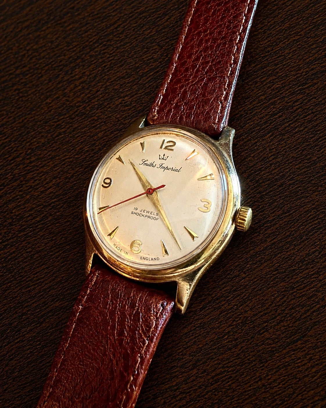 【美品・9ct無垢金】Smiths Imperial｜1962年頃製｜19石 Cal.100｜Dennisonケース｜英国製｜手巻き